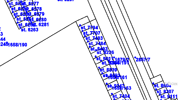 Parcela st. 8226 v KÚ Hodonín, Katastrální mapa
