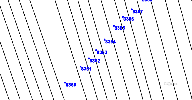 Parcela st. 8363 v KÚ Hodonín, Katastrální mapa