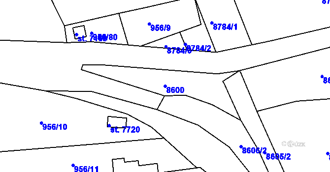 Parcela st. 8600 v KÚ Hodonín, Katastrální mapa
