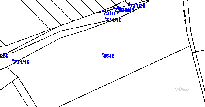 Parcela st. 8646 v KÚ Hodonín, Katastrální mapa