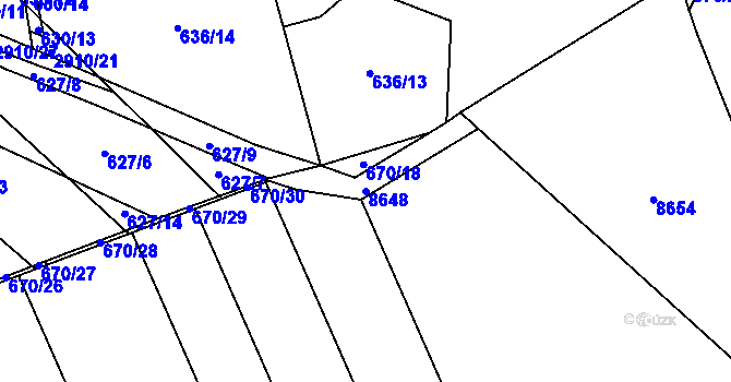 Parcela st. 8648 v KÚ Hodonín, Katastrální mapa