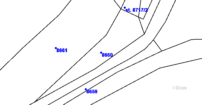 Parcela st. 8660 v KÚ Hodonín, Katastrální mapa