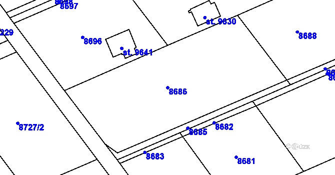 Parcela st. 8686 v KÚ Hodonín, Katastrální mapa