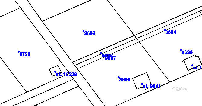 Parcela st. 8698 v KÚ Hodonín, Katastrální mapa