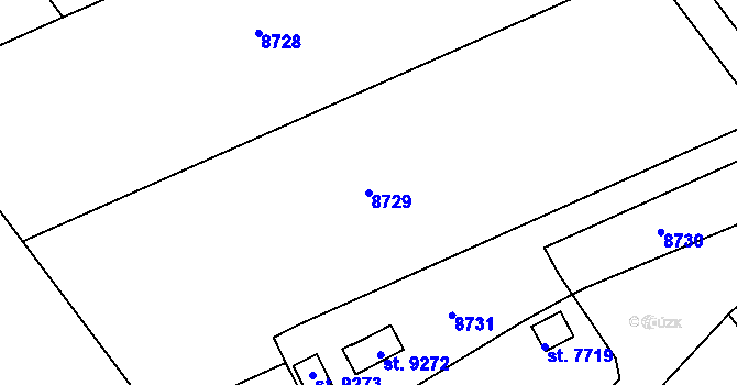 Parcela st. 8729 v KÚ Hodonín, Katastrální mapa