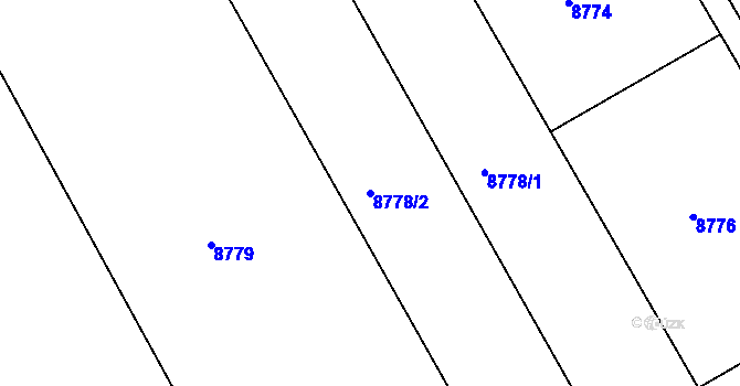 Parcela st. 8778/2 v KÚ Hodonín, Katastrální mapa