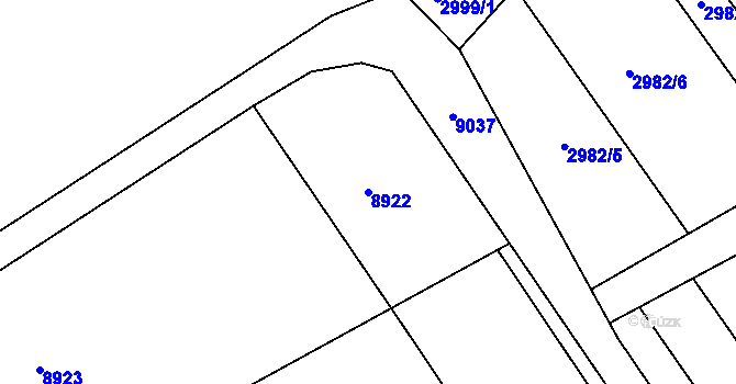 Parcela st. 8922 v KÚ Hodonín, Katastrální mapa