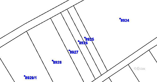 Parcela st. 8926 v KÚ Hodonín, Katastrální mapa