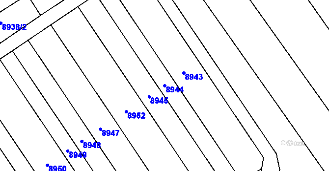 Parcela st. 8944 v KÚ Hodonín, Katastrální mapa