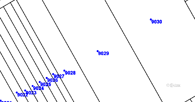 Parcela st. 9029 v KÚ Hodonín, Katastrální mapa