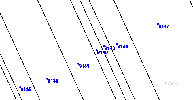 Parcela st. 9140 v KÚ Hodonín, Katastrální mapa