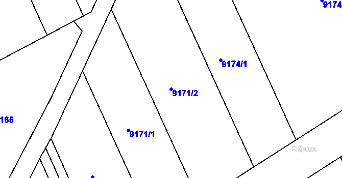 Parcela st. 9171/2 v KÚ Hodonín, Katastrální mapa