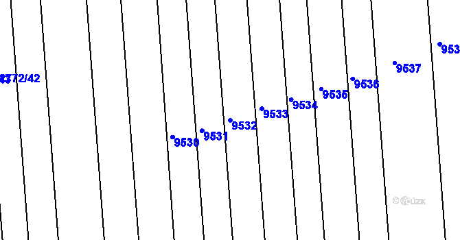 Parcela st. 9532 v KÚ Hodonín, Katastrální mapa