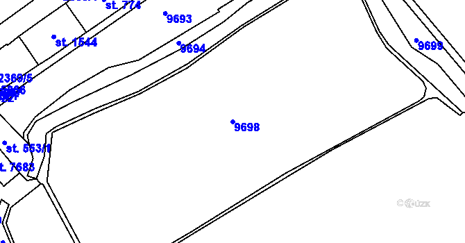 Parcela st. 9698 v KÚ Hodonín, Katastrální mapa