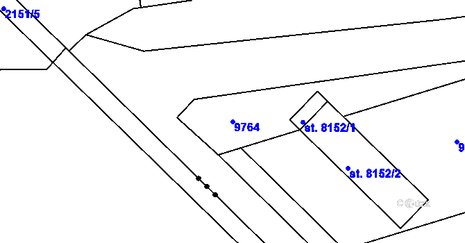 Parcela st. 9764 v KÚ Hodonín, Katastrální mapa
