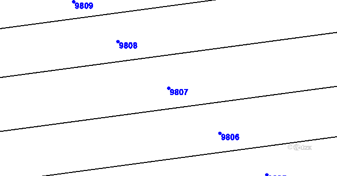 Parcela st. 9807 v KÚ Hodonín, Katastrální mapa