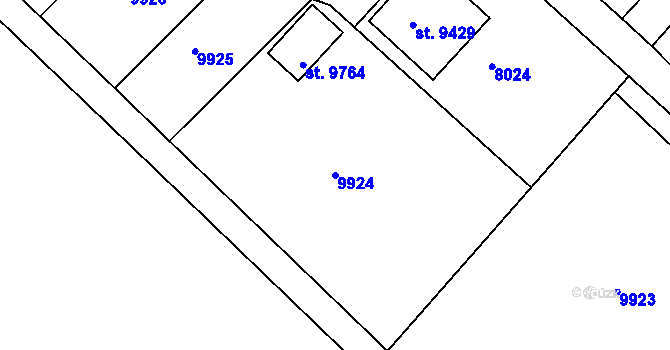 Parcela st. 9924 v KÚ Hodonín, Katastrální mapa