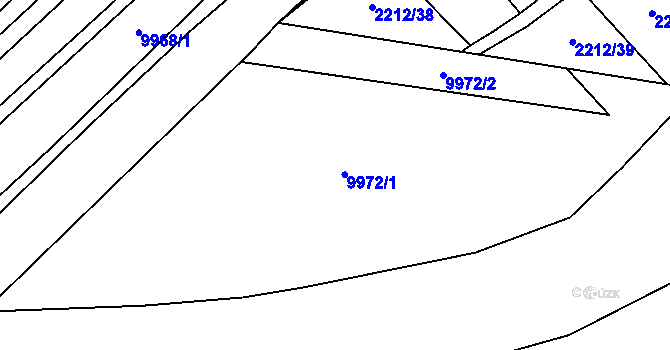 Parcela st. 9972 v KÚ Hodonín, Katastrální mapa