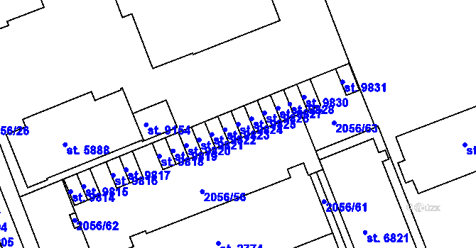 Parcela st. 9824 v KÚ Hodonín, Katastrální mapa