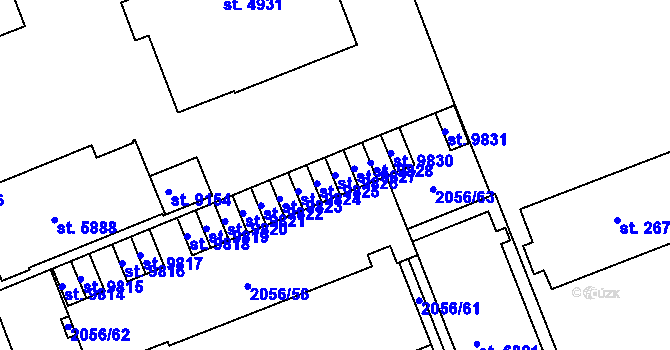 Parcela st. 9826 v KÚ Hodonín, Katastrální mapa