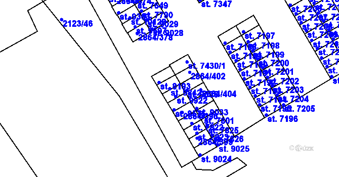 Parcela st. 9842 v KÚ Hodonín, Katastrální mapa