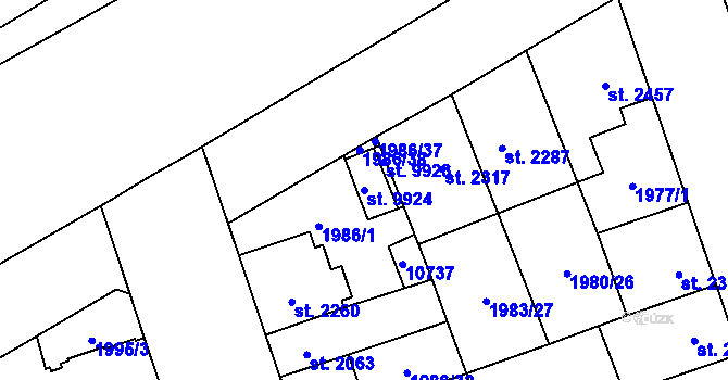 Parcela st. 9924 v KÚ Hodonín, Katastrální mapa