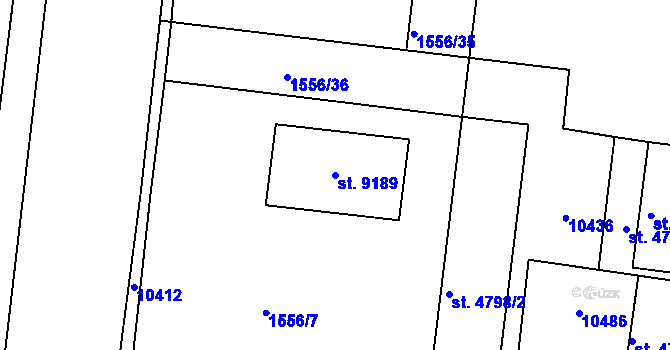 Parcela st. 9189 v KÚ Hodonín, Katastrální mapa