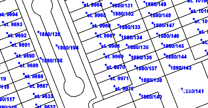 Parcela st. 9969 v KÚ Hodonín, Katastrální mapa