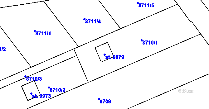 Parcela st. 9979 v KÚ Hodonín, Katastrální mapa