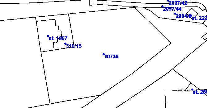 Parcela st. 10736 v KÚ Hodonín, Katastrální mapa