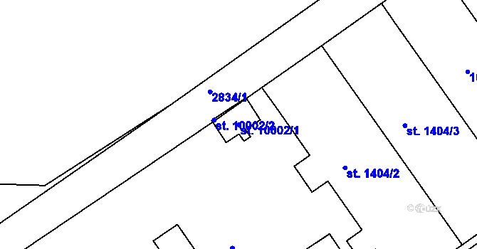 Parcela st. 10002/1 v KÚ Hodonín, Katastrální mapa