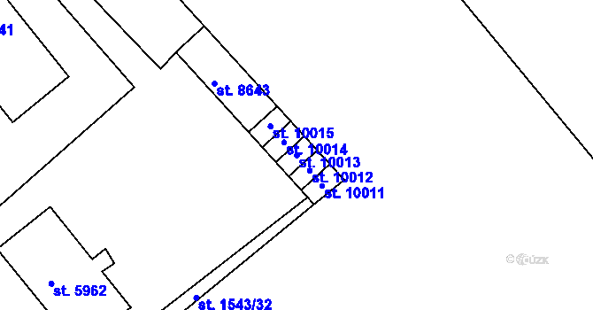Parcela st. 10013 v KÚ Hodonín, Katastrální mapa