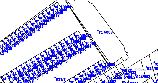 Parcela st. 10082 v KÚ Hodonín, Katastrální mapa