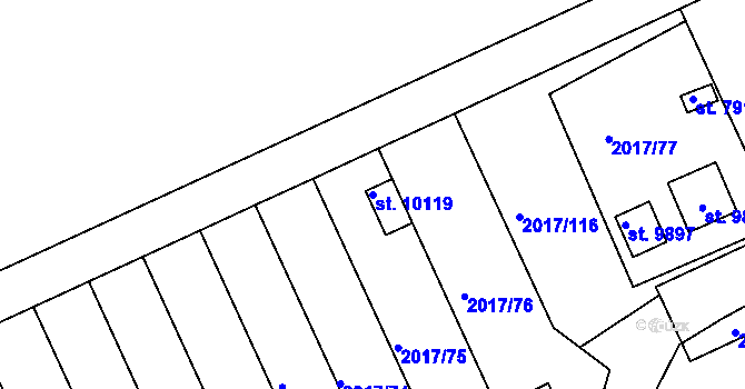 Parcela st. 10119 v KÚ Hodonín, Katastrální mapa