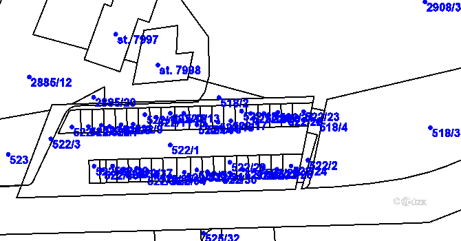 Parcela st. 522/17 v KÚ Hodonín, Katastrální mapa