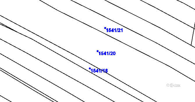 Parcela st. 1541/20 v KÚ Hodov, Katastrální mapa