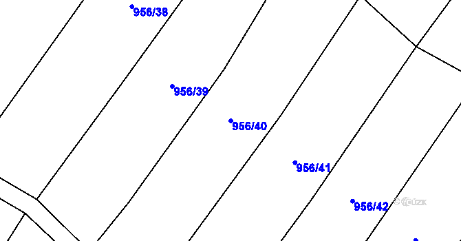 Parcela st. 956/40 v KÚ Hodov, Katastrální mapa