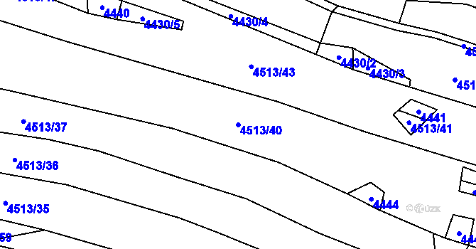 Parcela st. 4513/40 v KÚ Hodov, Katastrální mapa