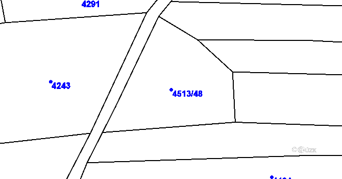 Parcela st. 4513/48 v KÚ Hodov, Katastrální mapa