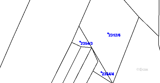 Parcela st. 2354/3 v KÚ Hodov, Katastrální mapa