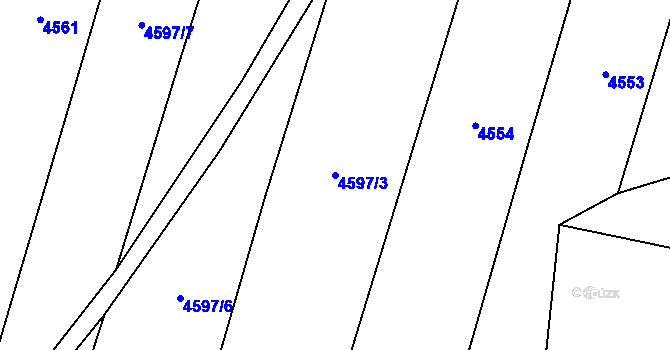 Parcela st. 4597/3 v KÚ Hodov, Katastrální mapa