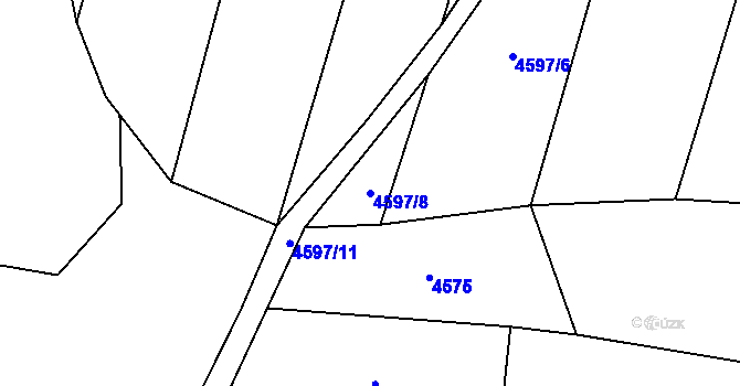 Parcela st. 4597/8 v KÚ Hodov, Katastrální mapa