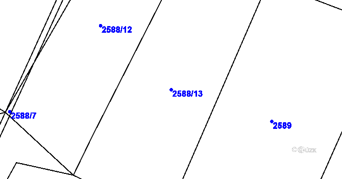 Parcela st. 2588/13 v KÚ Hodov, Katastrální mapa