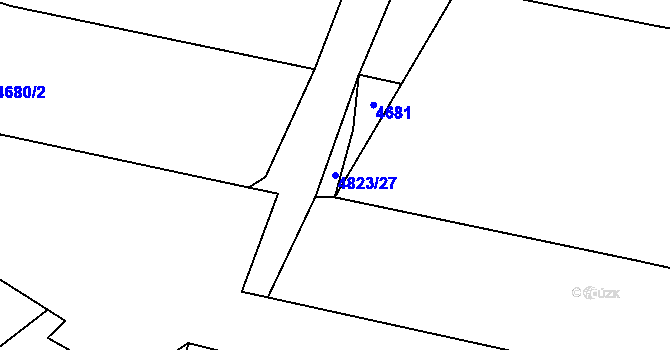 Parcela st. 4823/27 v KÚ Hodov, Katastrální mapa