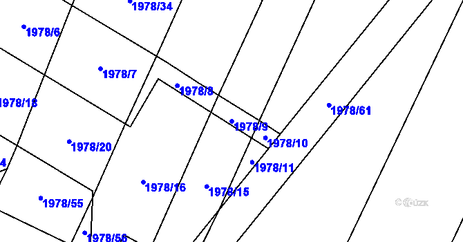 Parcela st. 1978/9 v KÚ Hodov, Katastrální mapa