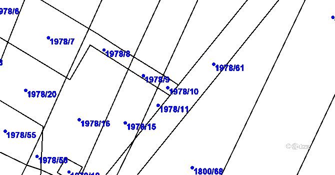 Parcela st. 1978/10 v KÚ Hodov, Katastrální mapa