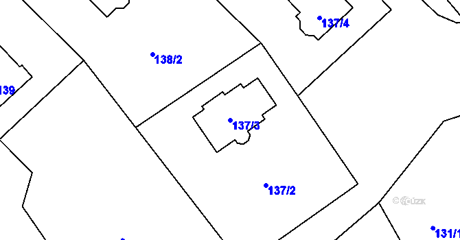 Parcela st. 137/3 v KÚ Hodslavice, Katastrální mapa