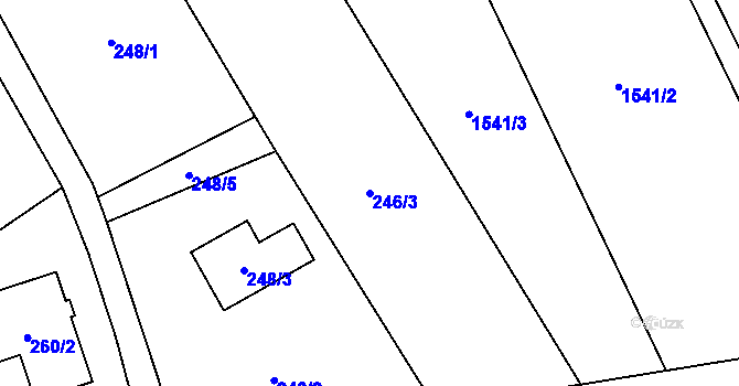 Parcela st. 246/3 v KÚ Hodslavice, Katastrální mapa