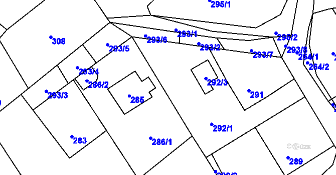 Parcela st. 292/2 v KÚ Hodslavice, Katastrální mapa