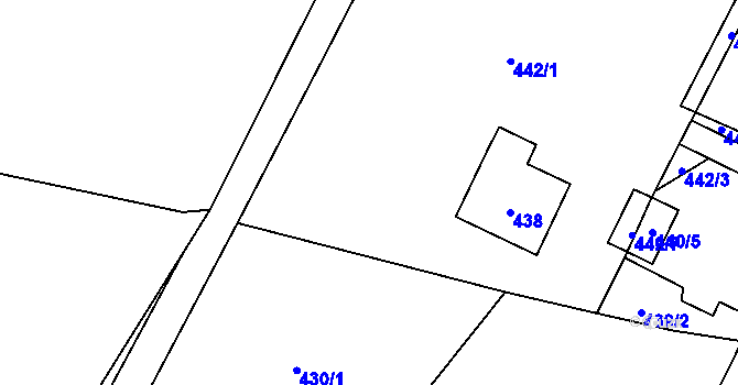 Parcela st. 439/1 v KÚ Hodslavice, Katastrální mapa